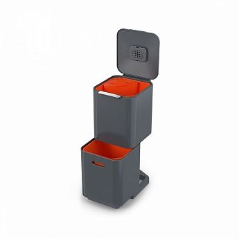 Контейнер для мусора с двумя баками 40 л. серый Totem Compact, JOSEPH JOSEPH 30065